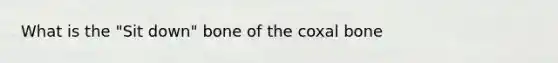 What is the "Sit down" bone of the coxal bone