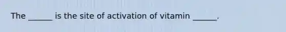 The ______ is the site of activation of vitamin ______.