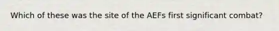 Which of these was the site of the AEFs first significant combat?
