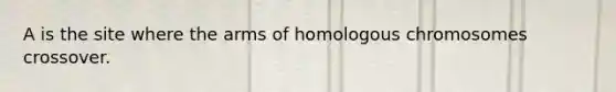 A is the site where the arms of homologous chromosomes crossover.