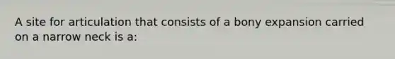 A site for articulation that consists of a bony expansion carried on a narrow neck is a: