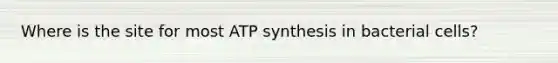 Where is the site for most ATP synthesis in bacterial cells?