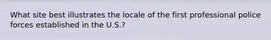 What site best illustrates the locale of the first professional police forces established in the U.S.?