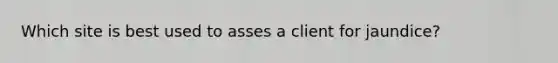 Which site is best used to asses a client for jaundice?