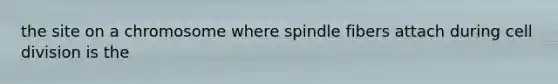 the site on a chromosome where spindle fibers attach during <a href='https://www.questionai.com/knowledge/kjHVAH8Me4-cell-division' class='anchor-knowledge'>cell division</a> is the