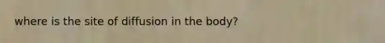 where is the site of diffusion in the body?