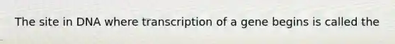 The site in DNA where transcription of a gene begins is called the