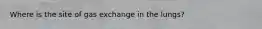 Where is the site of gas exchange in the lungs?