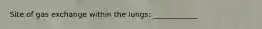 Site of gas exchange within the lungs: ____________