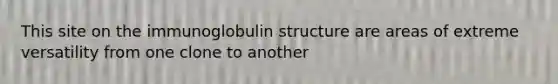 This site on the immunoglobulin structure are areas of extreme versatility from one clone to another