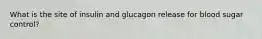 What is the site of insulin and glucagon release for blood sugar control?