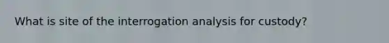 What is site of the interrogation analysis for custody?