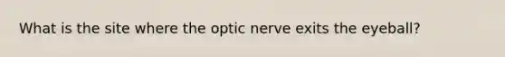 What is the site where the optic nerve exits the eyeball?