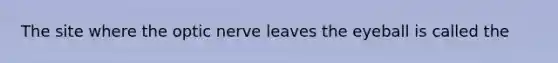 The site where the optic nerve leaves the eyeball is called the