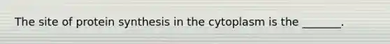 The site of protein synthesis in the cytoplasm is the _______.