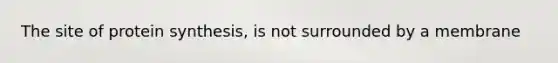 The site of protein synthesis, is not surrounded by a membrane