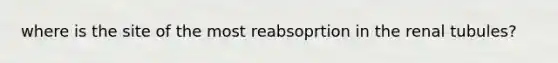 where is the site of the most reabsoprtion in the renal tubules?