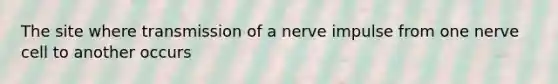 The site where transmission of a nerve impulse from one nerve cell to another occurs