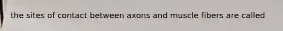 the sites of contact between axons and muscle fibers are called