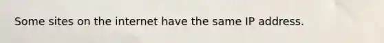 Some sites on the internet have the same IP address.