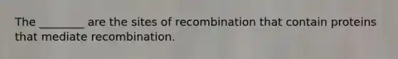 The ________ are the sites of recombination that contain proteins that mediate recombination.