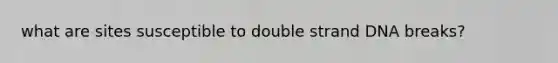 what are sites susceptible to double strand DNA breaks?