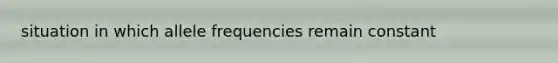 situation in which allele frequencies remain constant