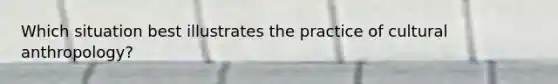 Which situation best illustrates the practice of cultural anthropology?