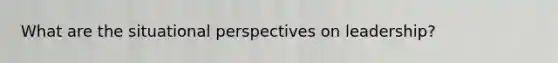 What are the situational perspectives on leadership?