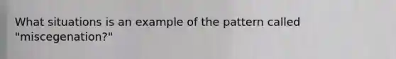 What situations is an example of the pattern called "miscegenation?"