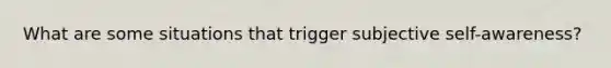 What are some situations that trigger subjective self-awareness?