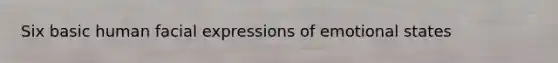Six basic human facial expressions of emotional states