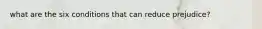 what are the six conditions that can reduce prejudice?