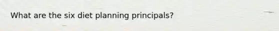 What are the six diet planning principals?