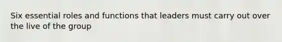 Six essential roles and functions that leaders must carry out over the live of the group