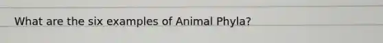 What are the six examples of Animal Phyla?