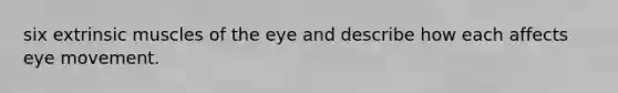 six extrinsic muscles of the eye and describe how each affects eye movement.