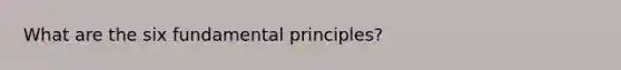 What are the six fundamental principles?