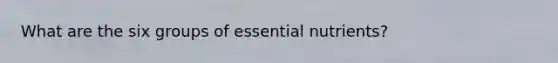 What are the six groups of essential nutrients?