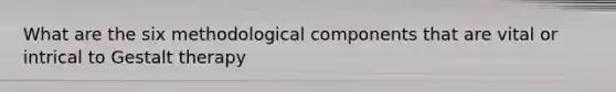 What are the six methodological components that are vital or intrical to Gestalt therapy