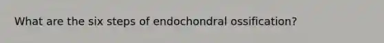 What are the six steps of endochondral ossification?