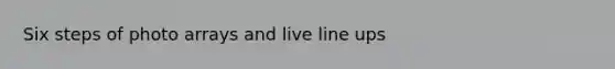 Six steps of photo arrays and live line ups