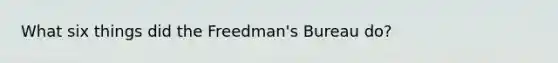 What six things did the Freedman's Bureau do?