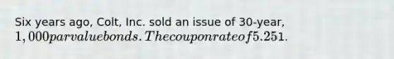 Six years ago, Colt, Inc. sold an issue of 30-year, 1,000 par value bonds. The coupon rate of 5.25% is payable annually. Investors presently require a rate of return of 8.375%. What is the current market price (intrinsic value) of the bonds? Round off to the nearest1.