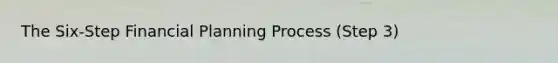 The Six-Step Financial Planning Process (Step 3)