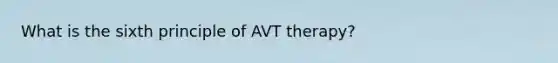 What is the sixth principle of AVT therapy?