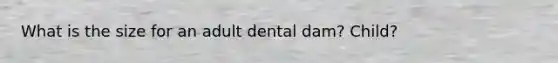 What is the size for an adult dental dam? Child?