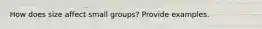 How does size affect small groups? Provide examples.