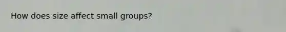 How does size affect small groups?