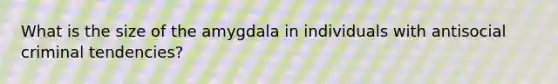 What is the size of the amygdala in individuals with antisocial criminal tendencies?